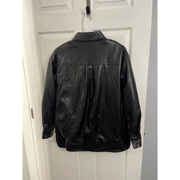 Guess Faux Leather Jacket Size S Black New With Tags - Picture 6 of 11